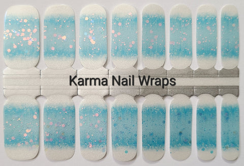 Image of Aquamarine Color Block Nail Wraps