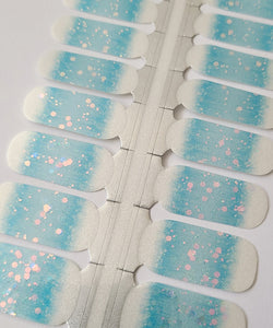 Aquamarine Color Block Nail Wraps
