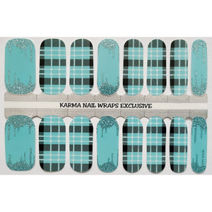 Aqua Madras Plaid - Karma Exclusive Nail Wraps