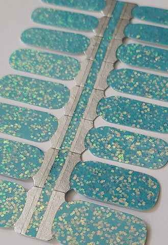 Image of Robin Egg Blue Sequins Nail Wraps