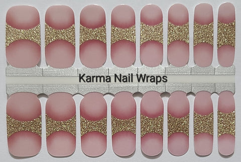Image of Blush & Gold French Nail Wraps