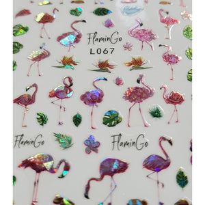 Flamingos & Palms Nail Accent Decals