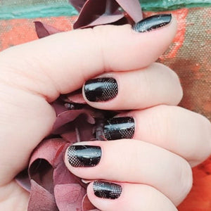 Black Velvet Lace Nail Wraps