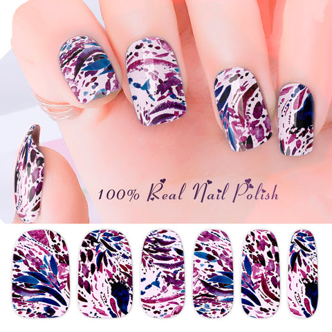Image of Colored Ink Stains Nail Wraps