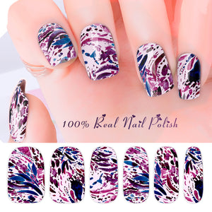 Colored Ink Stains Nail Wraps