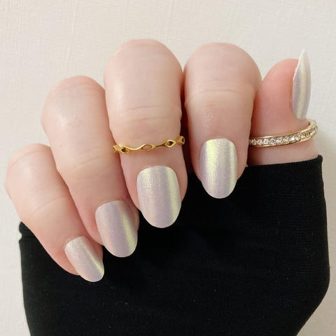 Image of Magic Pale Silver Luxury Nail Wraps (Color Shift)