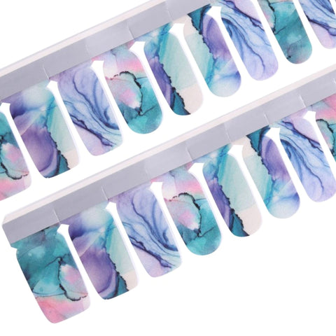 Image of Luxury Pastel Marble Shimmer Nail Wraps