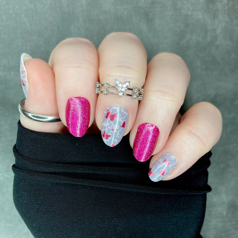 Image of Raspberry Flutters - Karma Exclusive Nail Wraps