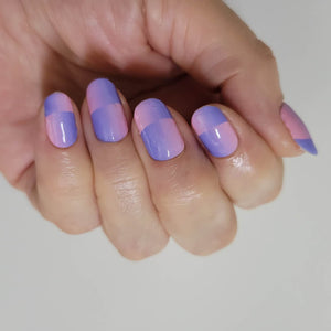 Luxury 3D Pink & Periwinkle Nail Wraps