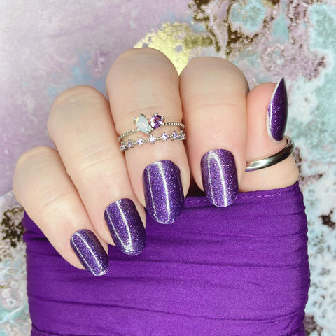 Image of Deep Purple Glitter Nail Wraps