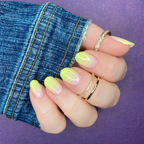 Image of Yellow Nude Ombre Nail Wraps