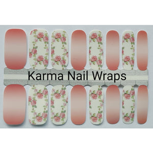 Neutral Roses Nail Wraps