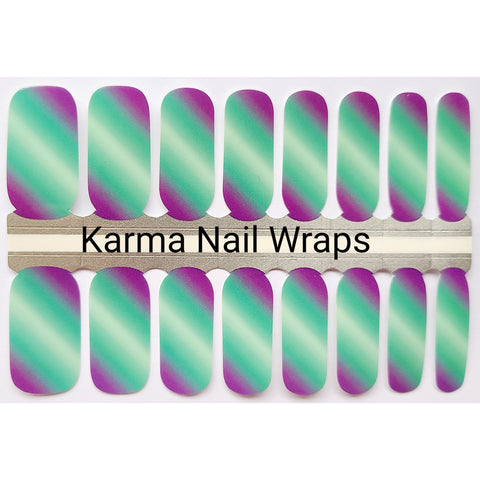 Image of Amethyst to Emerald Cabochon - Karma Exclusive Nail Wraps