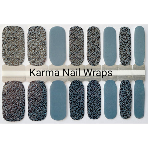 Image of Slate Blue Leopard - Karma Exclusive Nail Wraps