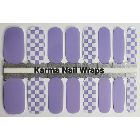 Image of Checkered Purple Nail Wraps