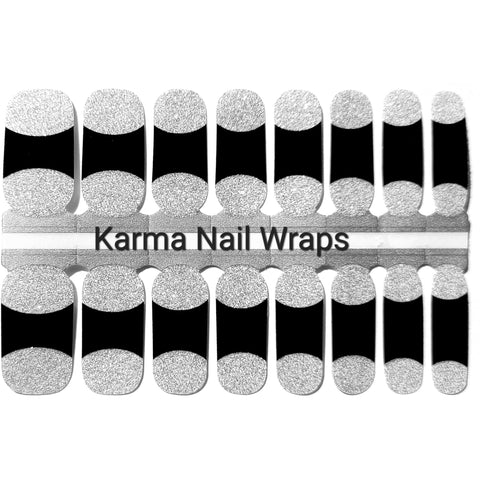 Image of Black & Silver French Mani Nail Wraps
