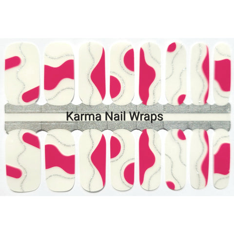Image of Magenta Blotches Nail Wraps