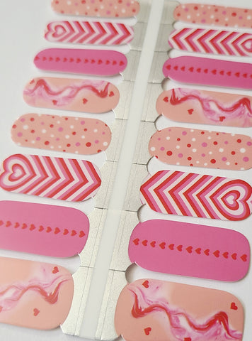Image of Hearts and Confetti Nail Wraps