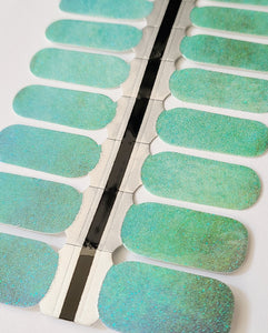 Green Ombre Laser Glitter Nail Wraps