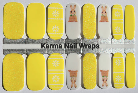 Image of Lemon Drop Bunnies Nail Wraps