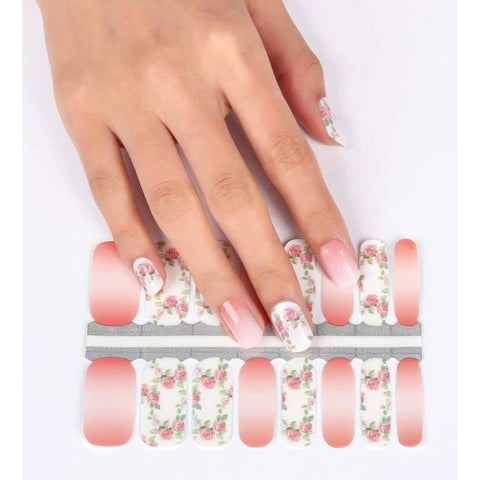 Image of Neutral Roses Nail Wraps