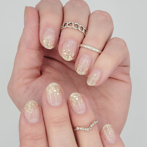 Image of Gold Sequin French Mani Nail Wraps