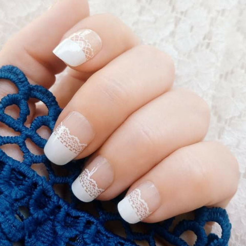 Image of Lace Tip French Mani Nail Wraps