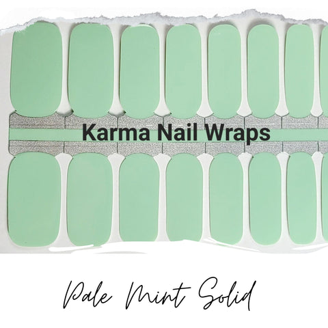 Image of Pale Mint Solid Nail Wraps