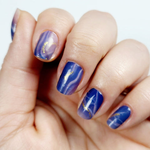 Image of Pink & Blue Marble Quartz Nail Wraps