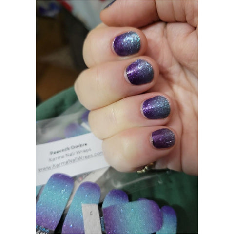 Image of Peacock Ombre Nail Wraps