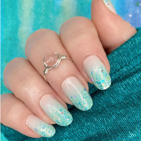 Image of Sea Scape Sequin Glitter Nail Wraps