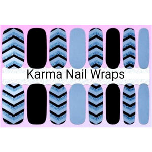 Blue Chevron Nail Wraps - Karma Nail Wraps