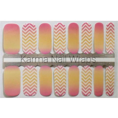 Image of Chevron Sunset Nail Wraps - Karma Nail Wraps