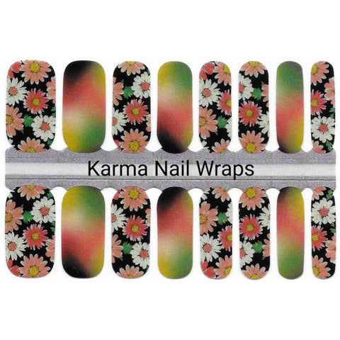 Darkened Daisies Nail Wraps - Karma Nail Wraps