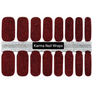 Deepest Red Glitter Nail Wraps - Karma Nail Wraps