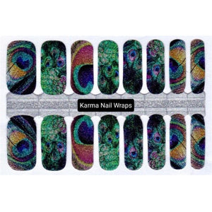 Glimpse of Peacock Nail Wraps - Karma Nail Wraps