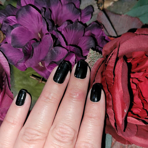 Image of Black Solid Nail Wraps