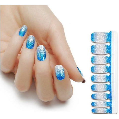 Luxury Sky Blue Ombre Nail Wraps - Karma Nail Wraps