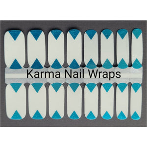 Metallic Blue Triangle Overlay Nail Wraps - Karma Nail Wraps