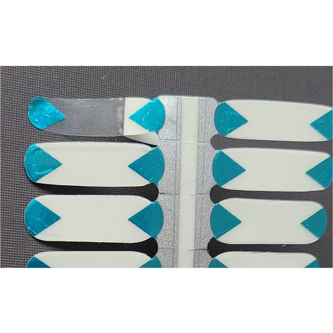 Image of Metallic Blue Triangle Overlay Nail Wraps - Karma Nail Wraps