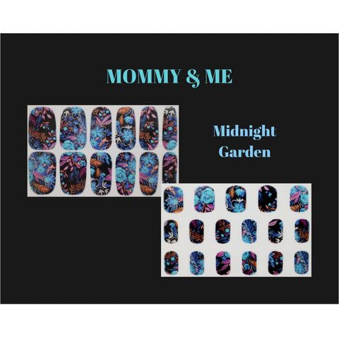 Image of Mommy & Me - Midnight Garden Nail Wraps - Karma Nail Wraps
