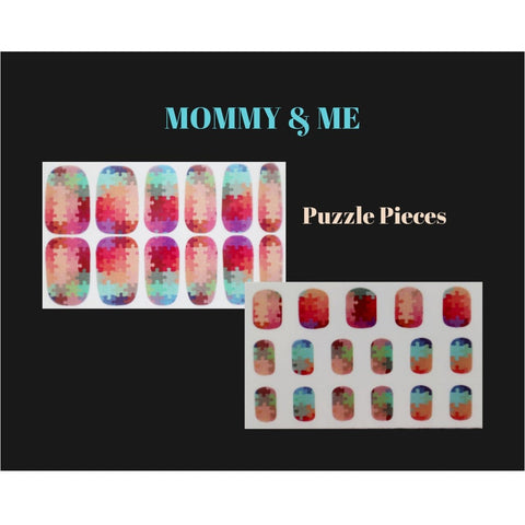 Image of Mommy & Me - Puzzle Pieces Nail Wraps - Karma Nail Wraps