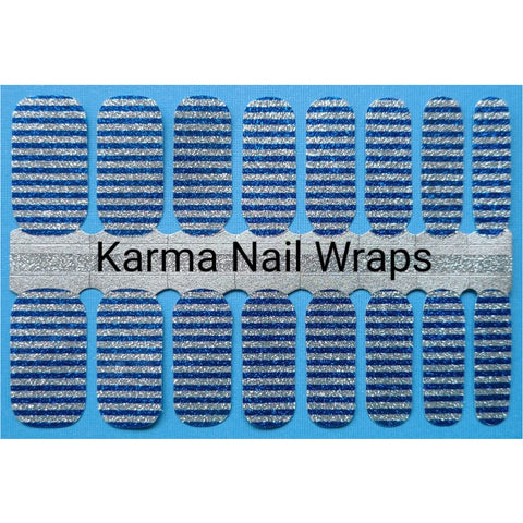 Image of Navy Lines Nail Wraps - Karma Nail Wraps