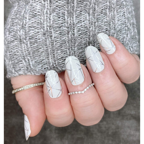 Image of Pure White Prisms Nail Wraps