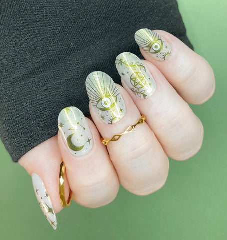 Image of Olive Pearl Glaze Nail Wraps