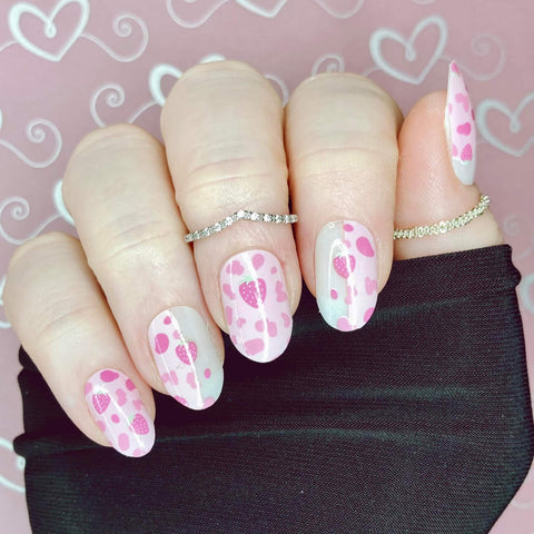 Image of Strawberries & Cream (Negative Space) Nail Wraps