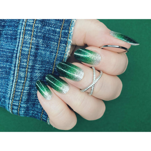 Image of Green Ombre Glitter Nail Wraps